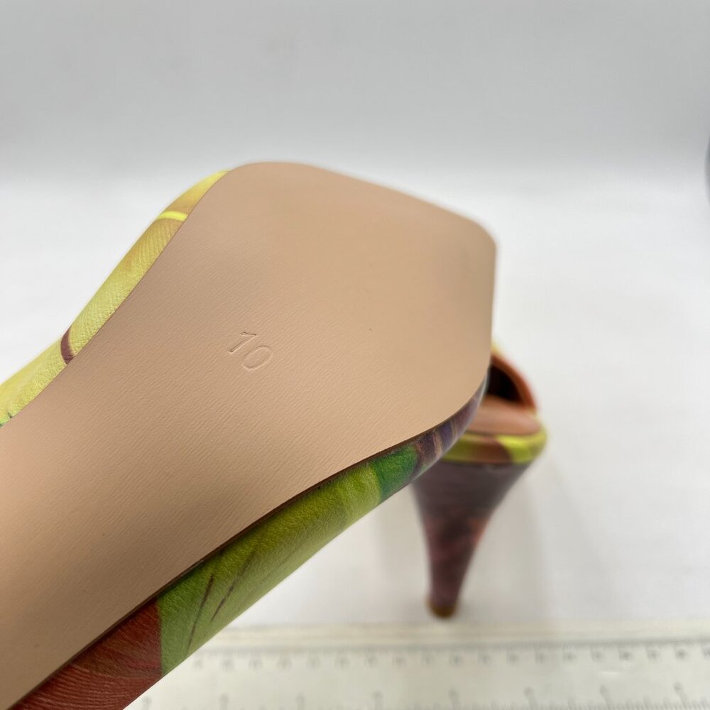 Ydn Colorful-Feather Cone Heel Pointed Toe Mules … - image 6